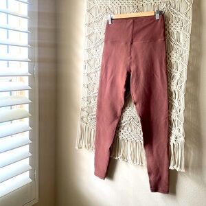 Glyder clay pink colored ribbed high Rise leggings sz Small